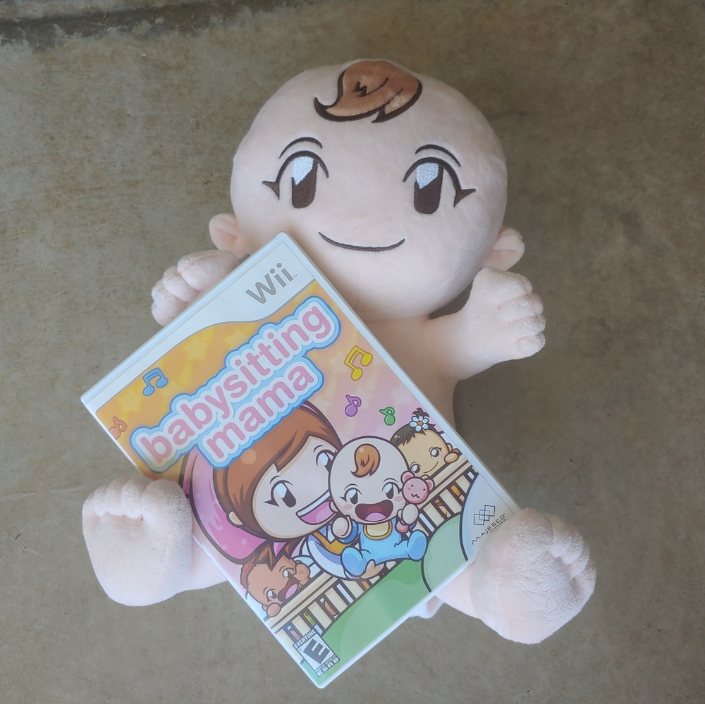 Nintendo Babysitting Mama Wii Game with Plush - Pink and White